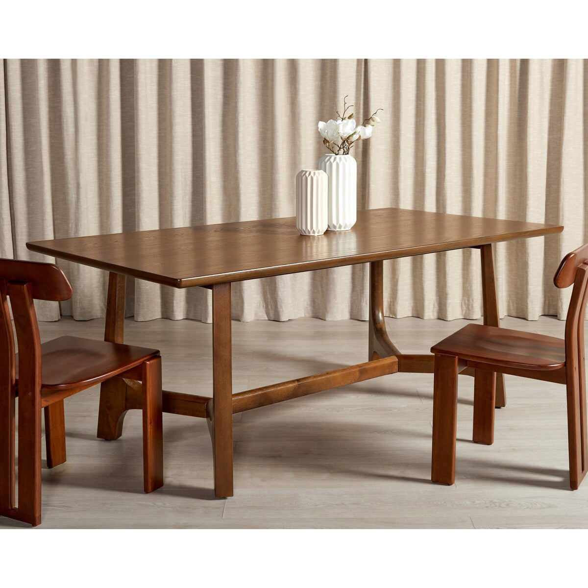 SAFAVIEH Couture Zakira Wood Rectangle Dining Table - 76 In W x 40 In D x 30 In H - 76Wx40Dx30H