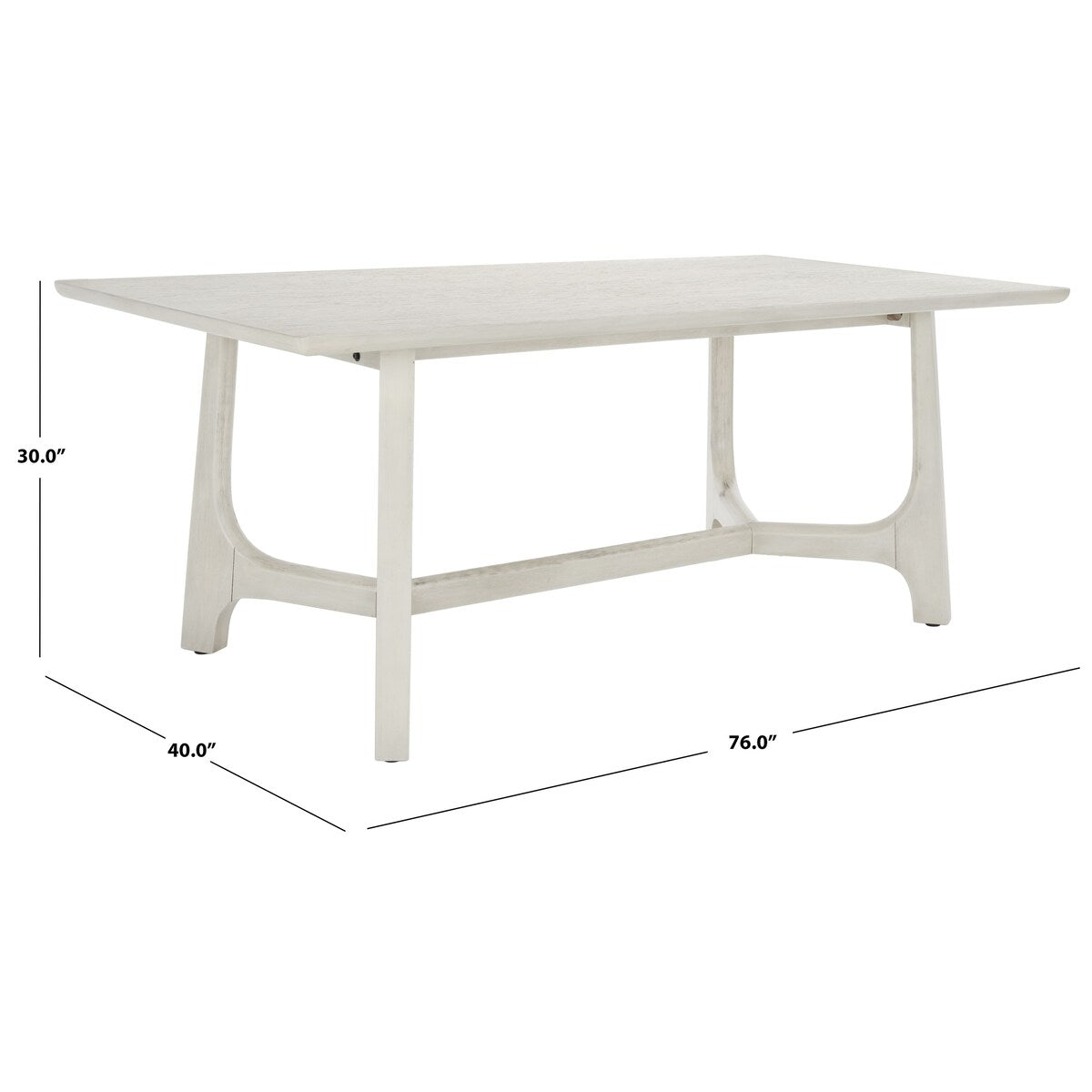 SAFAVIEH Couture Zakira Wood Rectangle Dining Table - 76 In W x 40 In D x 30 In H - 76Wx40Dx30H