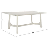 SAFAVIEH Couture Zakira Wood Rectangle Dining Table - 76 In W x 40 In D x 30 In H - 76Wx40Dx30H