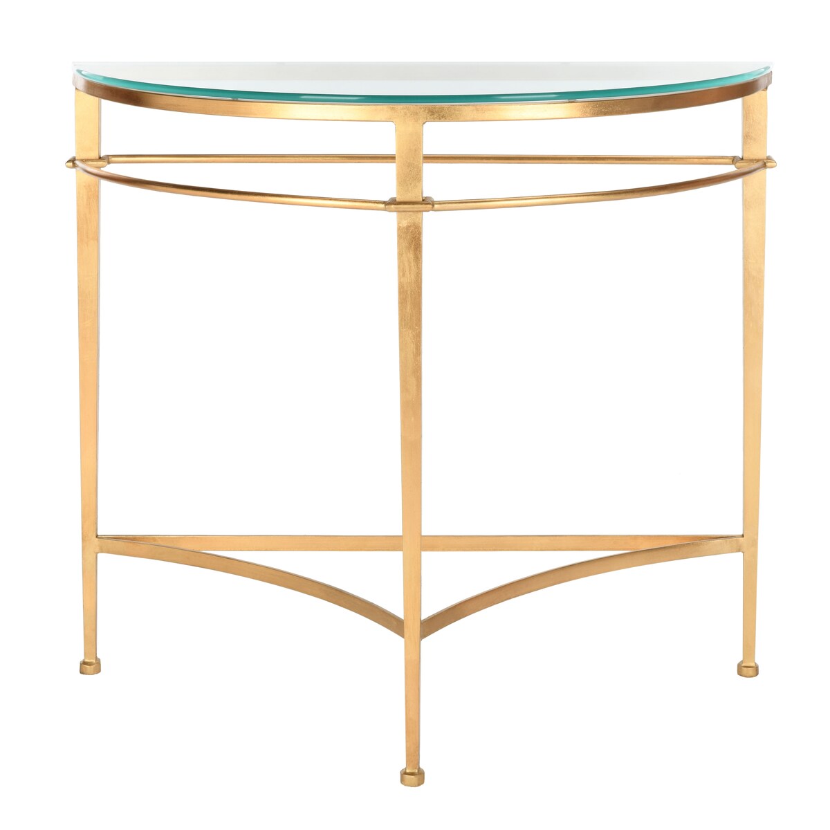 SAFAVIEH Couture Zelda Antique Gold Glass Console Table - 36 In W x 15 In D x 31 In H - 36Wx15Dx31H