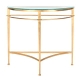 SAFAVIEH Couture Zelda Antique Gold Glass Console Table - 36 In W x 15 In D x 31 In H - 36Wx15Dx31H