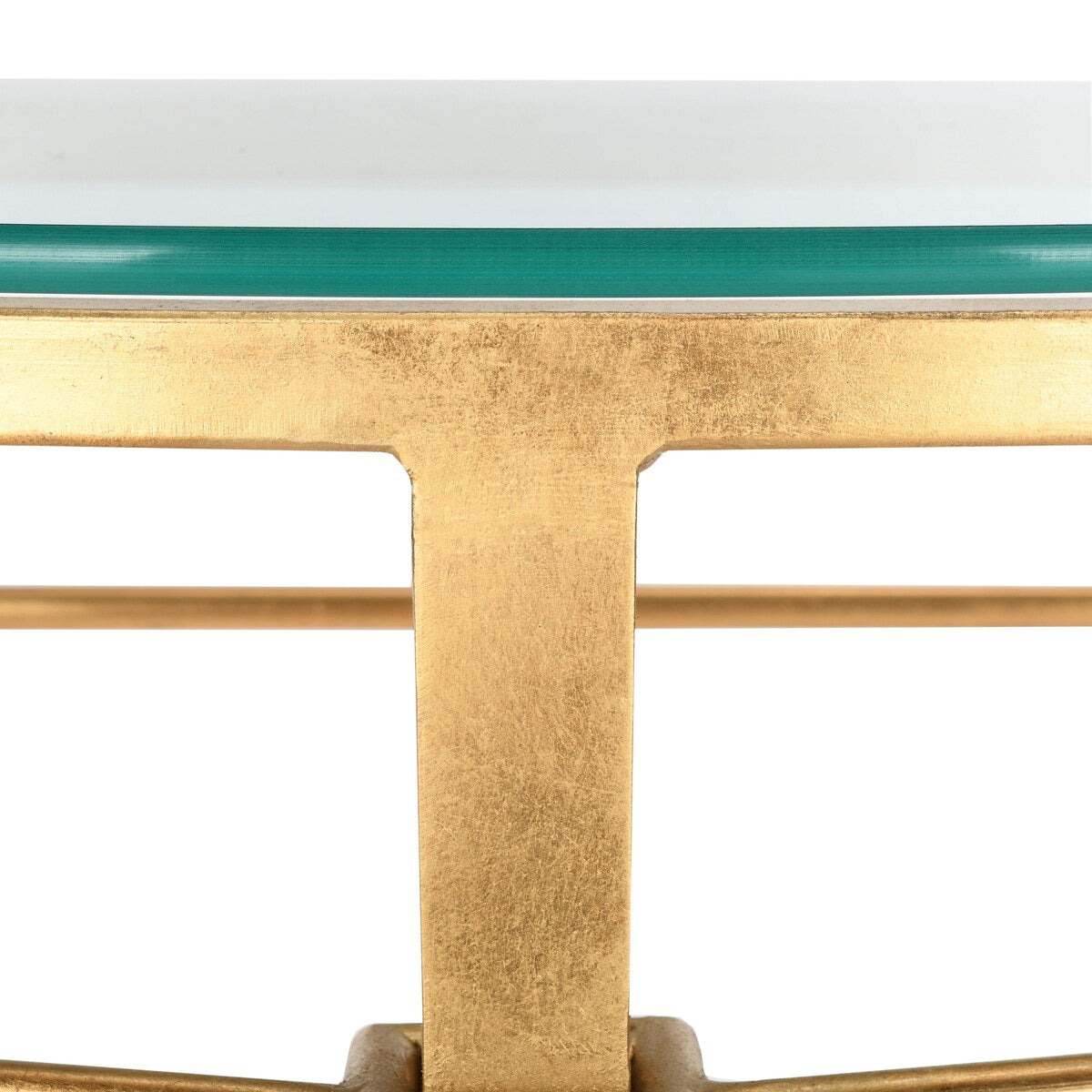 SAFAVIEH Couture Zelda Antique Gold Glass Console Table - 36 In W x 15 In D x 31 In H - 36Wx15Dx31H