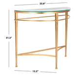 SAFAVIEH Couture Zelda Antique Gold Glass Console Table - 36 In W x 15 In D x 31 In H - 36Wx15Dx31H