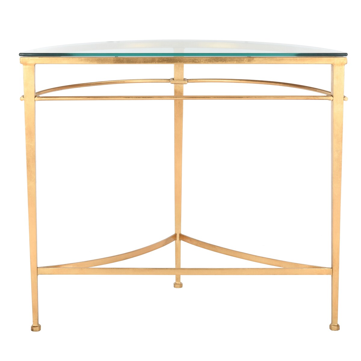 SAFAVIEH Couture Zelda Antique Gold Glass Console Table - 36 In W x 15 In D x 31 In H - 36Wx15Dx31H