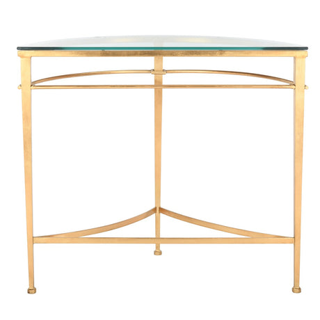 SAFAVIEH Couture Zelda Antique Gold Glass Console Table - 36 In W x 15 In D x 31 In H - 36Wx15Dx31H