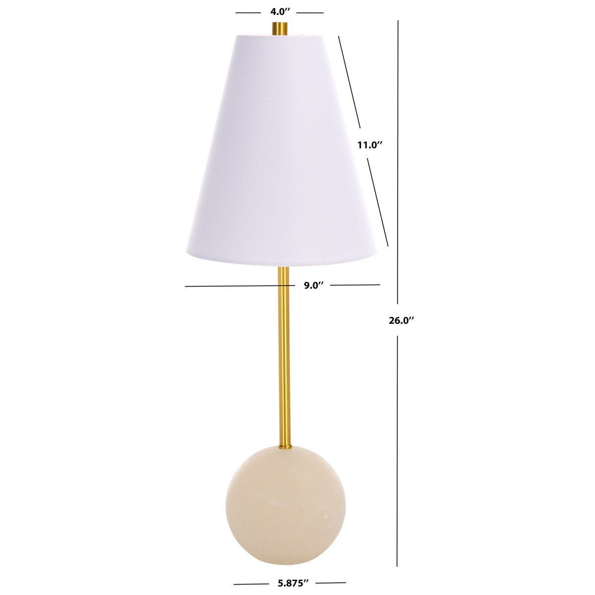 SAFAVIEH Couture Zelpha 26" Alabaster Table Lamp - 9" W x 9" D x 26" H - 9Wx9Dx26H