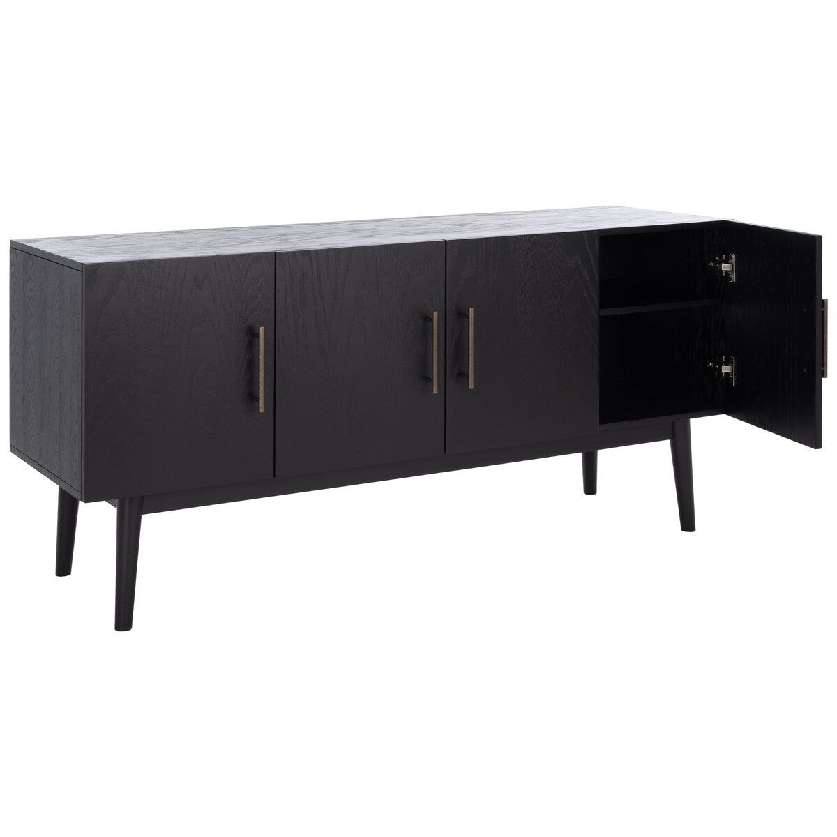 SAFAVIEH Couture Zhetchka Mid-Century 58-inch Storage TV Media Stand - 58" W x 18" L x 27" H - 58Wx18Dx27H