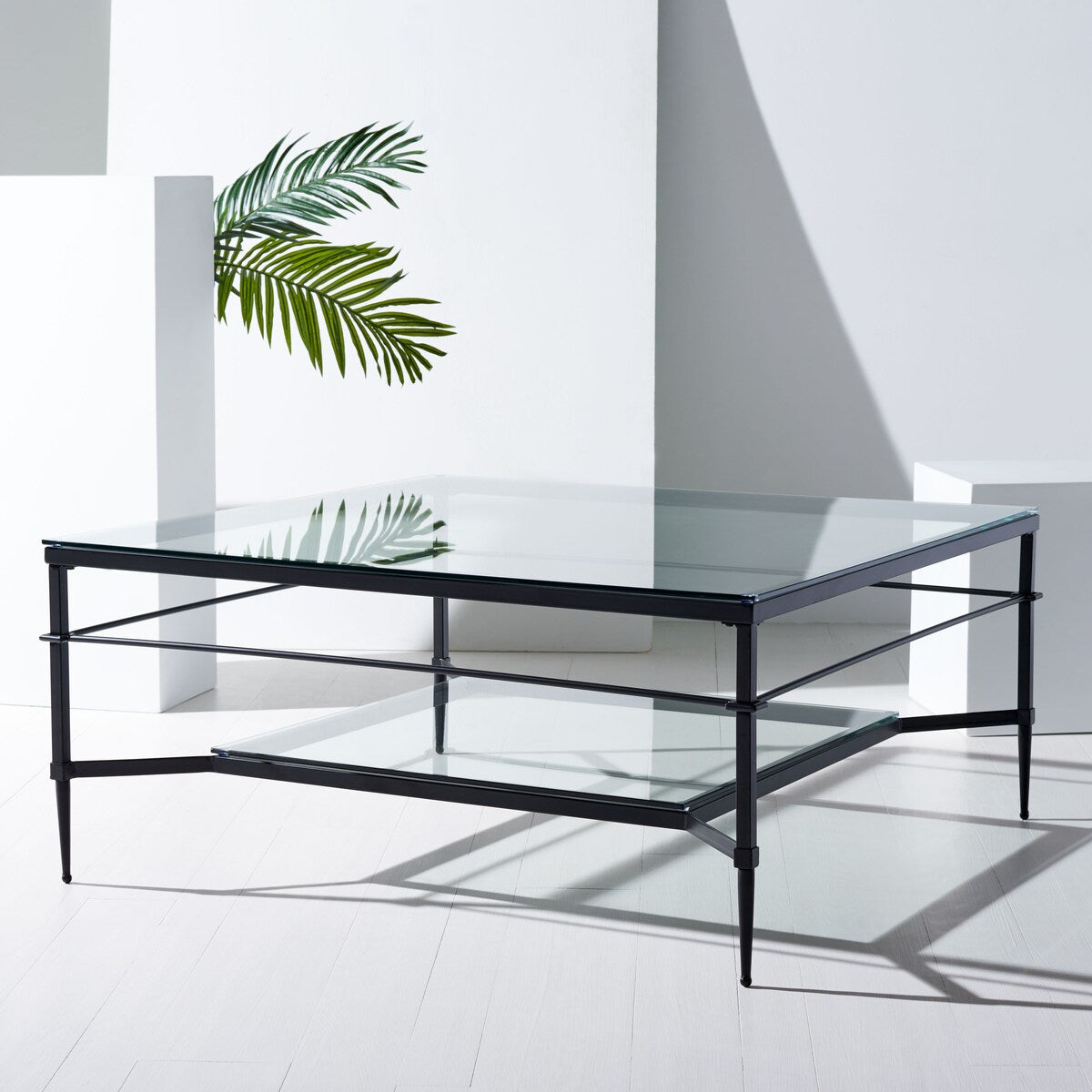 SAFAVIEH Couture Zilpha Cocktail Table - 43 In W x 43 In D x 20 In H - 43Wx43Dx20H