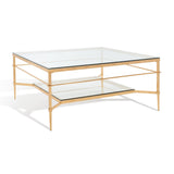 SAFAVIEH Couture Zilpha Cocktail Table - 43 In W x 43 In D x 20 In H - 43Wx43Dx20H