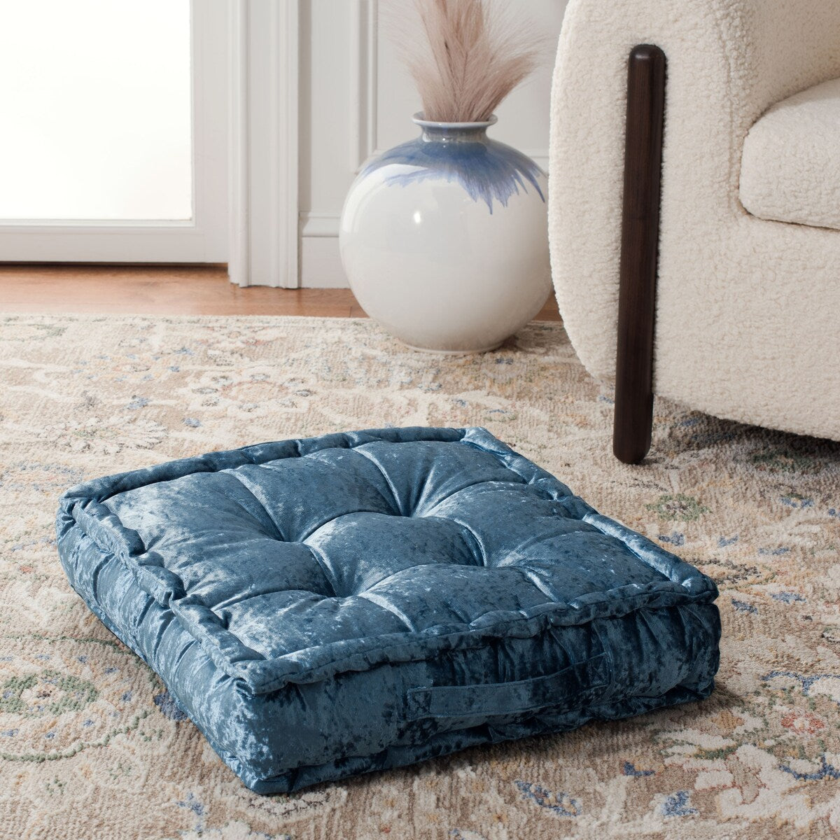 SAFAVIEH Crescenza Square Tufted Velvet Floor Pillow