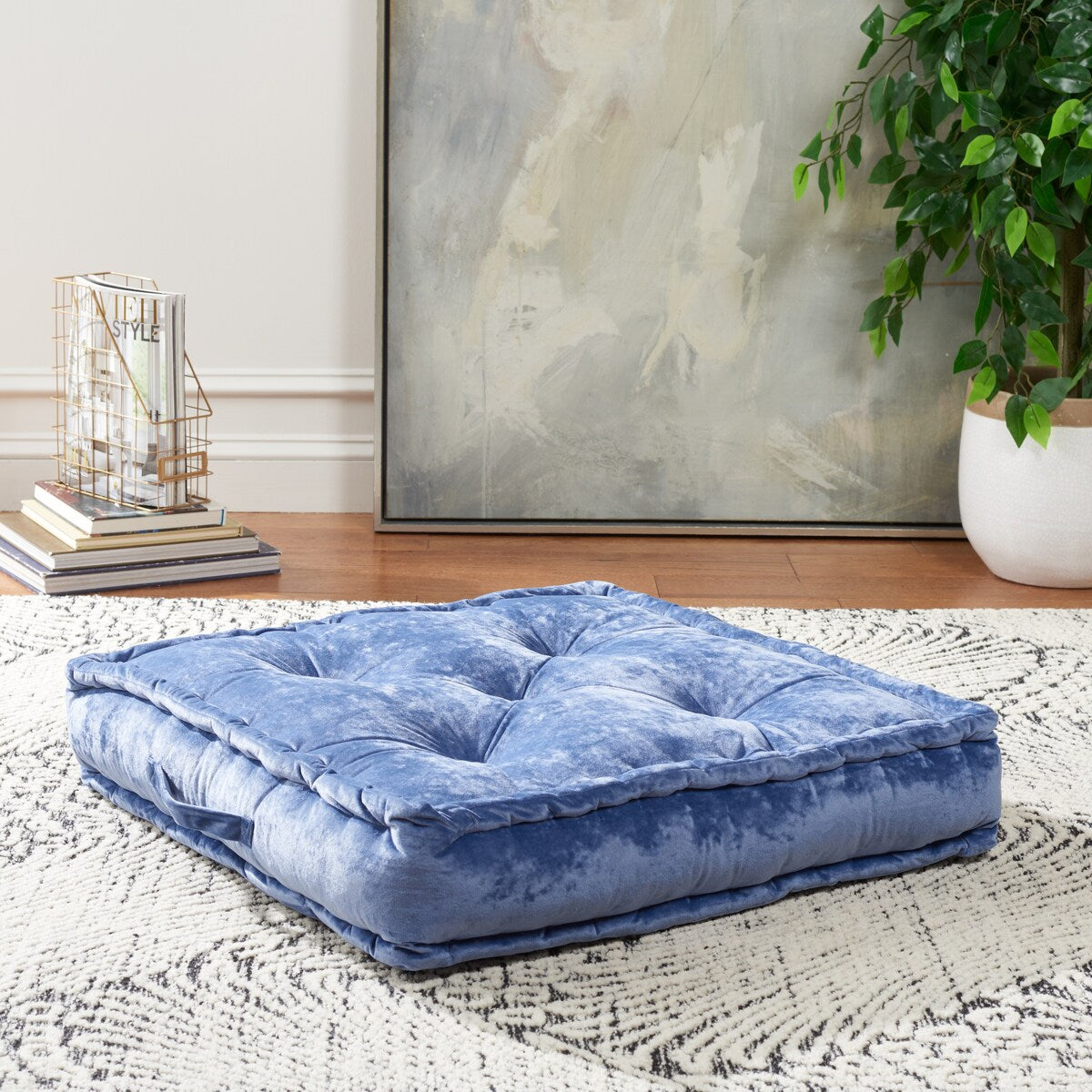 SAFAVIEH Crescenza Square Tufted Velvet Floor Pillow