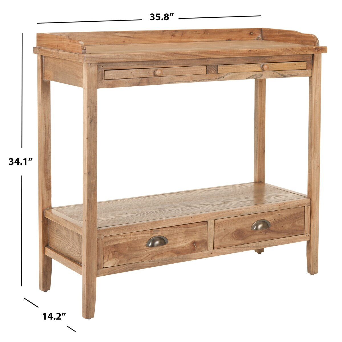 SAFAVIEH Cristele Pickled Oak Finish Console Table - 35.8" x 14.2" x 34.1" - 36Wx14Dx34H