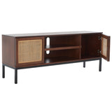 SAFAVIEH Cristen 1 Shelf Rattan Media Stand - 54" W x 15" D x 22" H - 54Wx15Dx22H