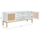 SAFAVIEH Cristen 1 Shelf Rattan Media Stand - 54" W x 15" D x 22" H - 54Wx15Dx22H