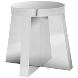 SAFAVIEH Cristina Chic Modern Stainless Steel Round Stool