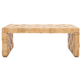 SAFAVIEH Dalina Rattan Coffee Table. - 47" W x 26" D x 18" H - 47Wx26Dx18H