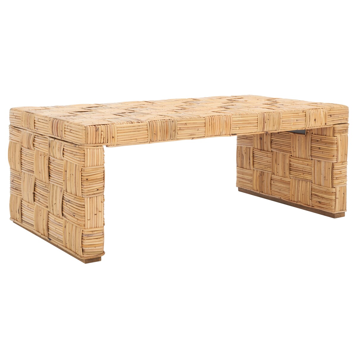 SAFAVIEH Dalina Rattan Coffee Table. - 47" W x 26" D x 18" H - 47Wx26Dx18H