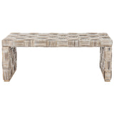 SAFAVIEH Dalina Rattan Coffee Table. - 47" W x 26" D x 18" H - 47Wx26Dx18H