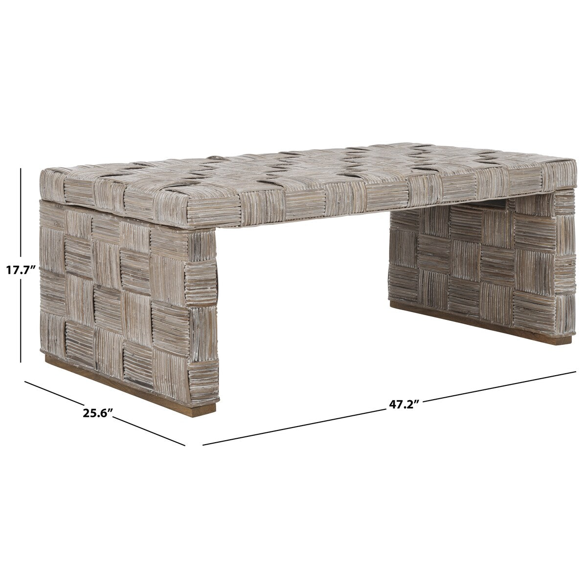 SAFAVIEH Dalina Rattan Coffee Table. - 47" W x 26" D x 18" H - 47Wx26Dx18H