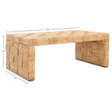 SAFAVIEH Dalina Rattan Coffee Table. - 47" W x 26" D x 18" H - 47Wx26Dx18H