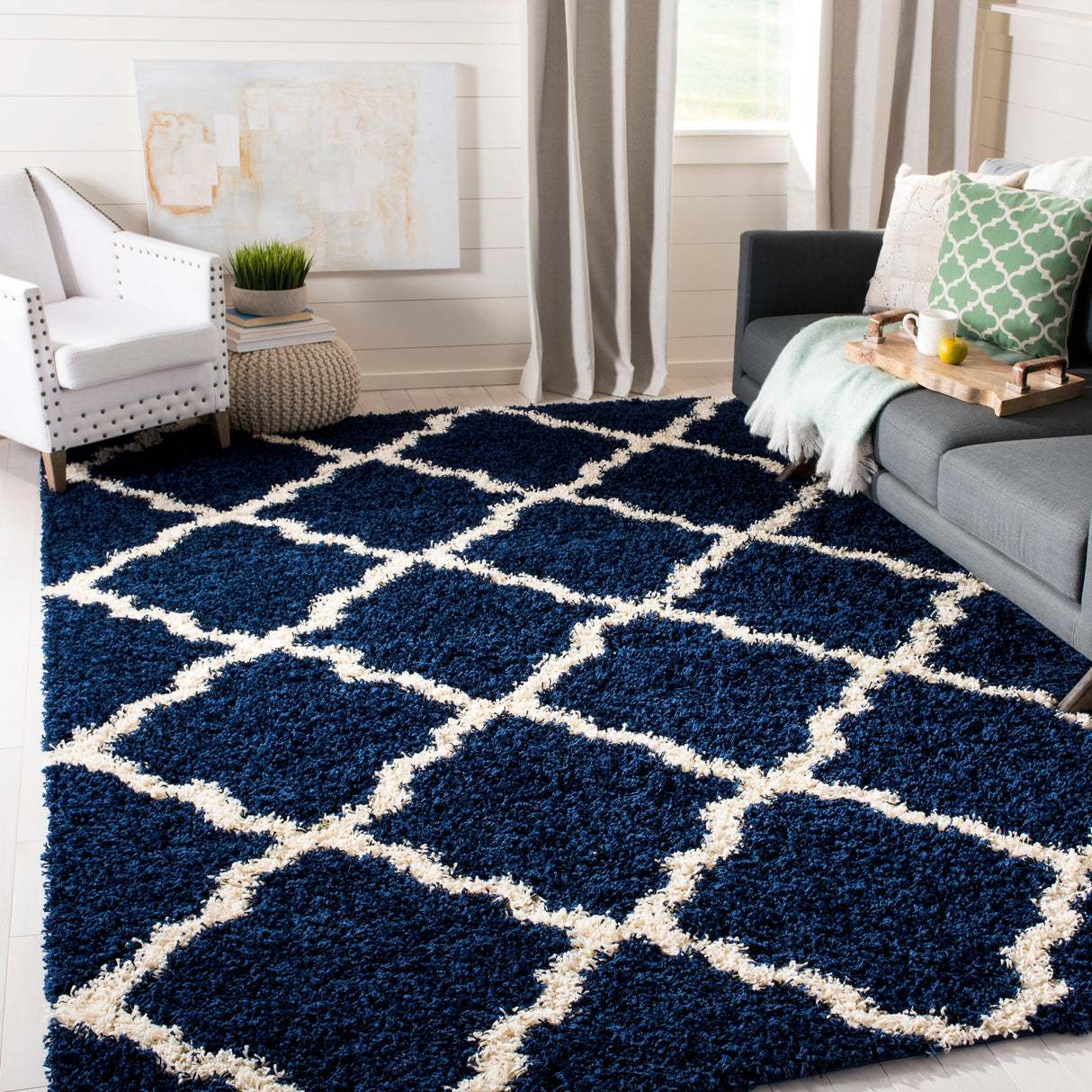 SAFAVIEH Dallas Shag Darina Trellis 1.5-inch Thick Rug