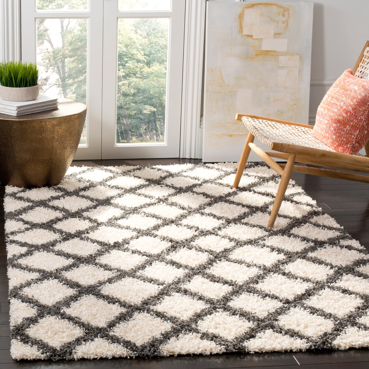 SAFAVIEH Dallas Shag Teja Trellis 1.5-inch Thick Rug