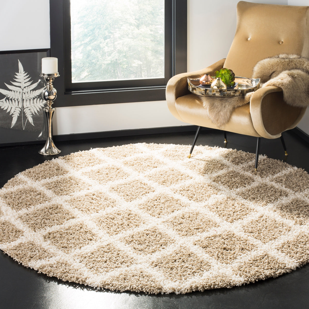 SAFAVIEH Dallas Shag Teja Trellis 1.5-inch Thick Rug