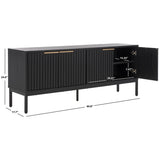 SAFAVIEH Deandra 4-Door Entertainment Media Stand (Fits Up To 65" Flatscreen TV) - 60.8 In. x 17.7 In. x 24.6 In. - 61Wx18Dx25H