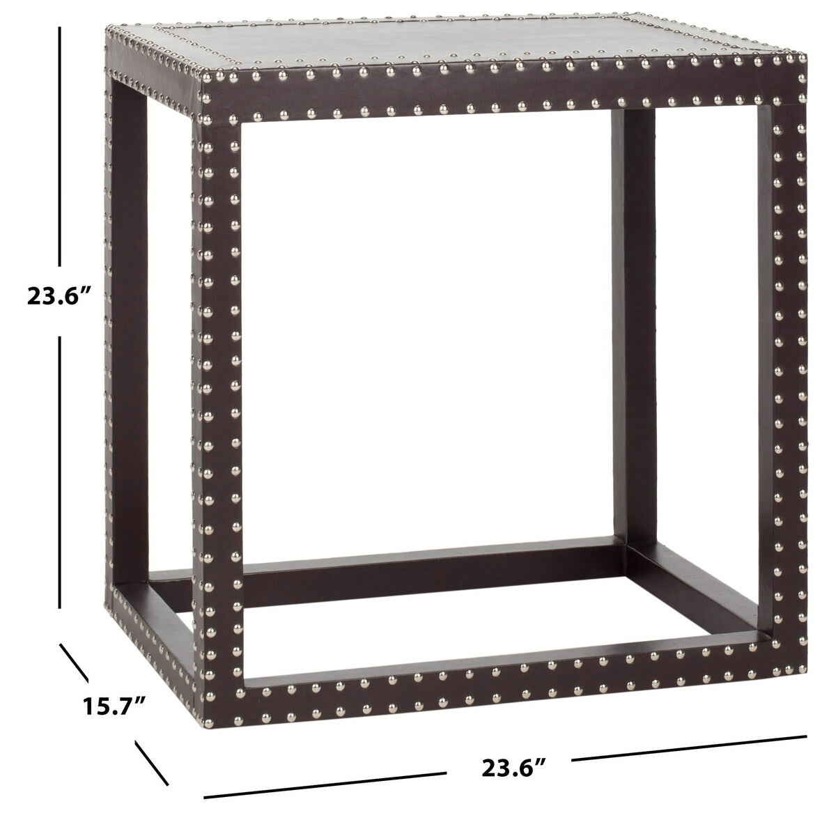 SAFAVIEH Debrah Charcoal Grey End Table. - 23.6" x 15.7" x 23.6" - 24Wx16Dx24H