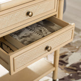 SAFAVIEH Dessa 2-Drawer 1-Shelf Accent Table. - 21" W x 18" D x 27" H - 21Wx18Dx27H