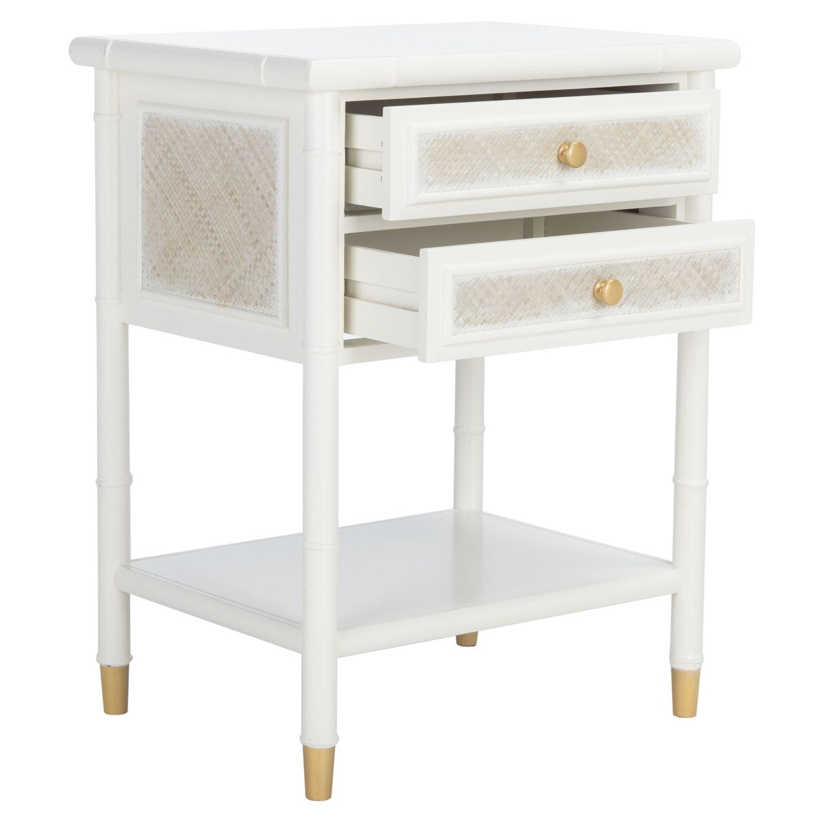 SAFAVIEH Dessa 2-Drawer 1-Shelf Accent Table. - 21" W x 18" D x 27" H - 21Wx18Dx27H