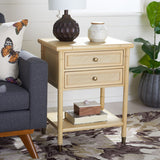 SAFAVIEH Dessa 2-Drawer 1-Shelf Accent Table. - 21" W x 18" D x 27" H - 21Wx18Dx27H