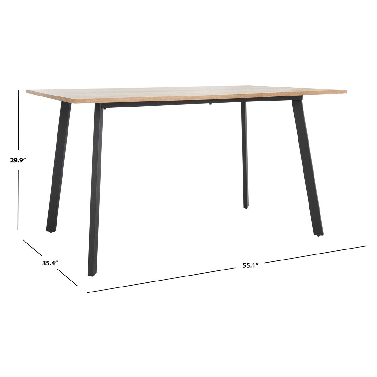 SAFAVIEH Devendra Dining Table - 55" W x 35" D x 30" H - 55Wx35Dx30H