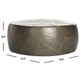 SAFAVIEH Dian Silver Metal Drum Round Coffee Table - 41" x 41" x 16.5" - 41Wx41Dx17H