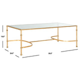 SAFAVIEH Dianne Gold/ Tempered Glass Top Cofee Table - 50" x 26" x 18" - 50Wx26Dx18H