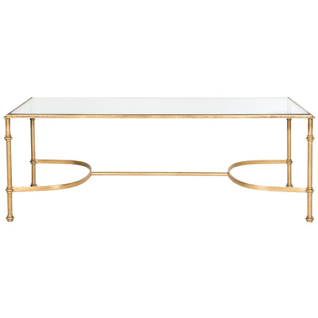 SAFAVIEH Dianne Gold/ Tempered Glass Top Cofee Table - 50" x 26" x 18" - 50Wx26Dx18H