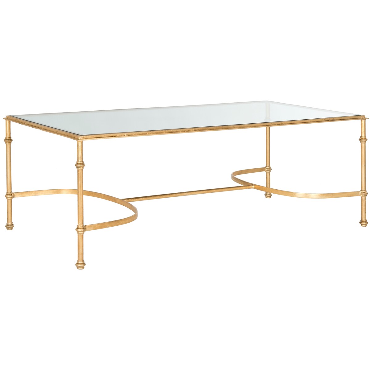 SAFAVIEH Dianne Gold/ Tempered Glass Top Cofee Table - 50" x 26" x 18" - 50Wx26Dx18H