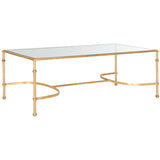 SAFAVIEH Dianne Gold/ Tempered Glass Top Cofee Table - 50" x 26" x 18" - 50Wx26Dx18H