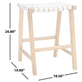 SAFAVIEH Didy 27-inch Woven Leather Rectangle Counter Stool - 19" W x 19" D x 27" H - 19Wx19Dx27H