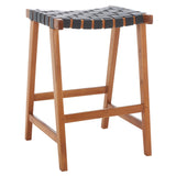 SAFAVIEH Didy 27-inch Woven Leather Rectangle Counter Stool - 19" W x 19" D x 27" H - 19Wx19Dx27H