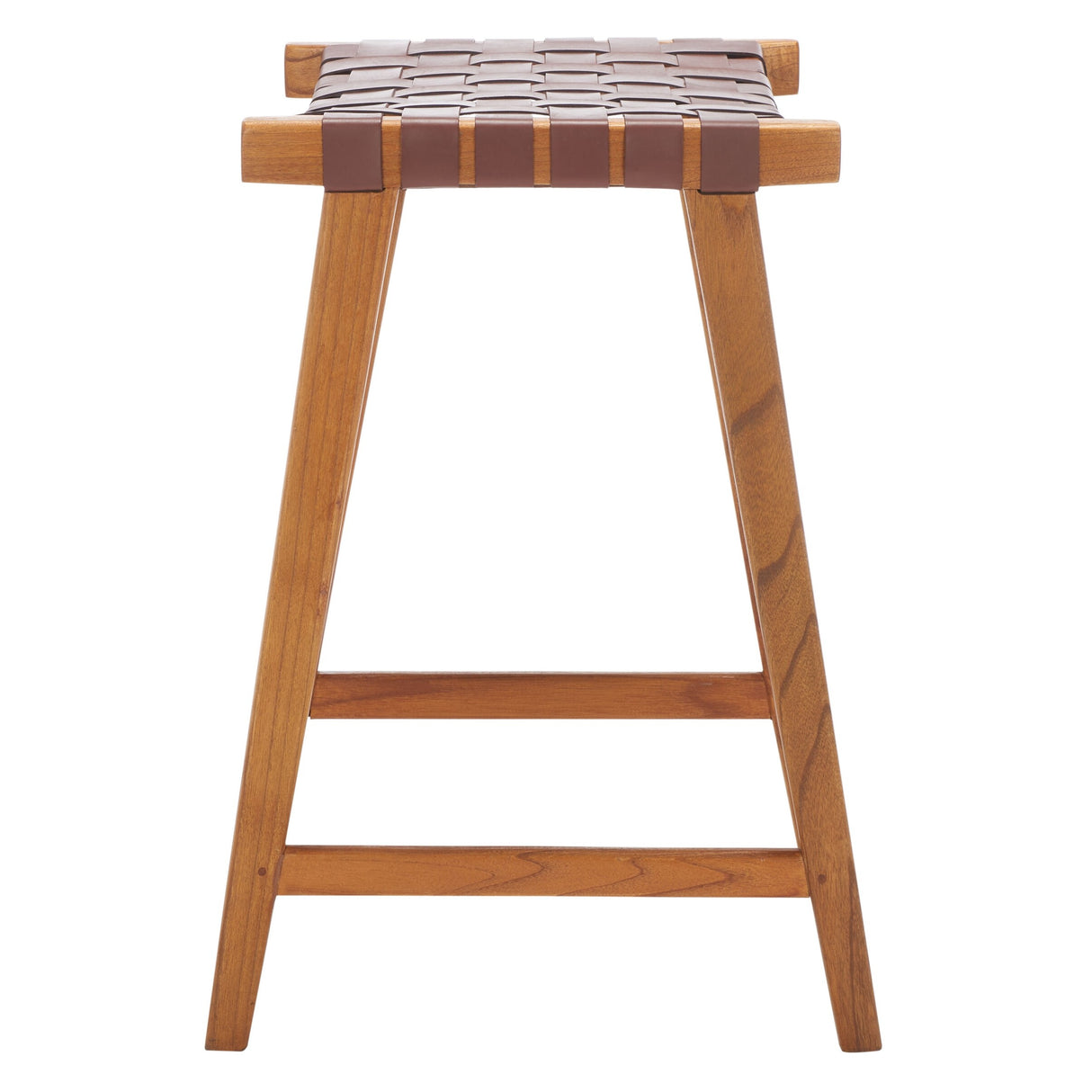 SAFAVIEH Didy 27-inch Woven Leather Rectangle Counter Stool - 19" W x 19" D x 27" H - 19Wx19Dx27H