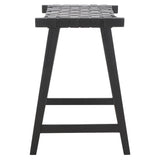 SAFAVIEH Didy 27-inch Woven Leather Rectangle Counter Stool - 19" W x 19" D x 27" H - 19Wx19Dx27H