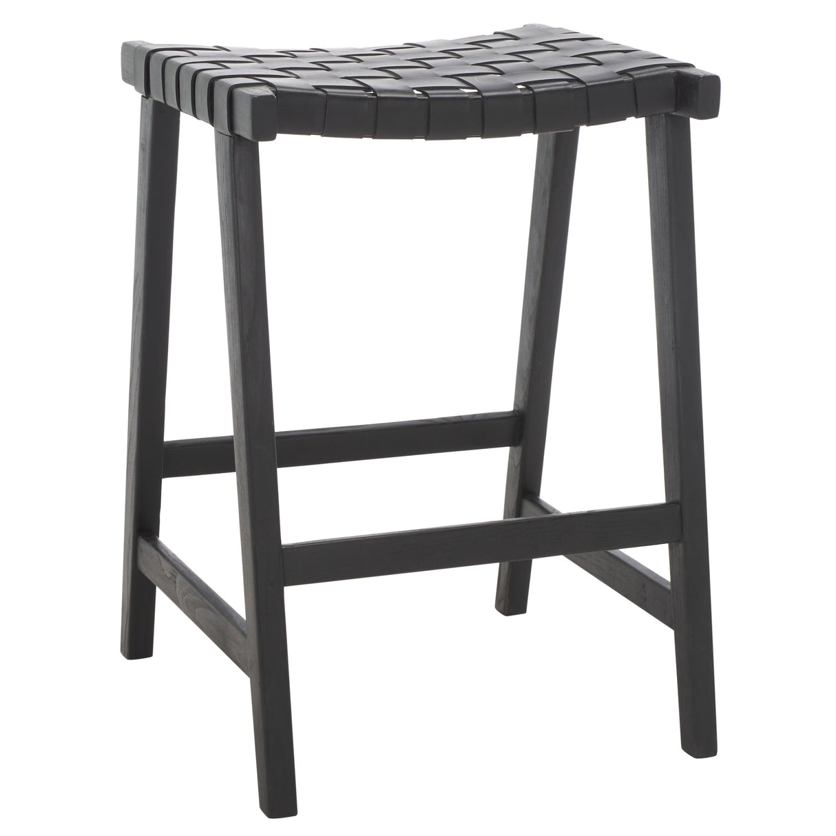 SAFAVIEH Didy 27-inch Woven Leather Rectangle Counter Stool - 19" W x 19" D x 27" H - 19Wx19Dx27H