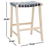 SAFAVIEH Didy 27-inch Woven Leather Rectangle Counter Stool - 19" W x 19" D x 27" H - 19Wx19Dx27H