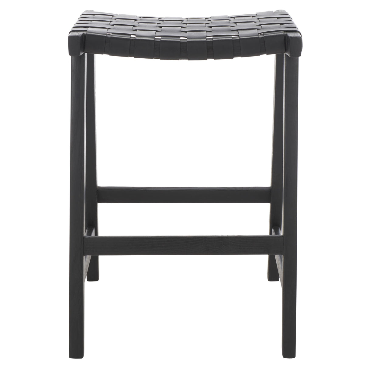 SAFAVIEH Didy 27-inch Woven Leather Rectangle Counter Stool - 19" W x 19" D x 27" H - 19Wx19Dx27H