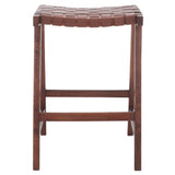 SAFAVIEH Didy 27-inch Woven Leather Rectangle Counter Stool - 19" W x 19" D x 27" H - 19Wx19Dx27H