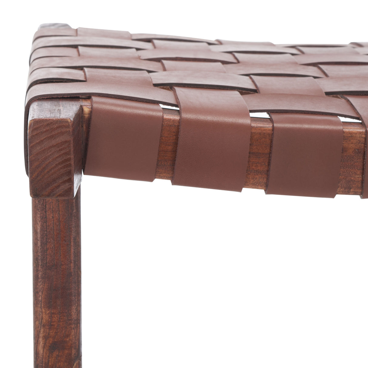 SAFAVIEH Didy 27-inch Woven Leather Rectangle Counter Stool - 19" W x 19" D x 27" H - 19Wx19Dx27H