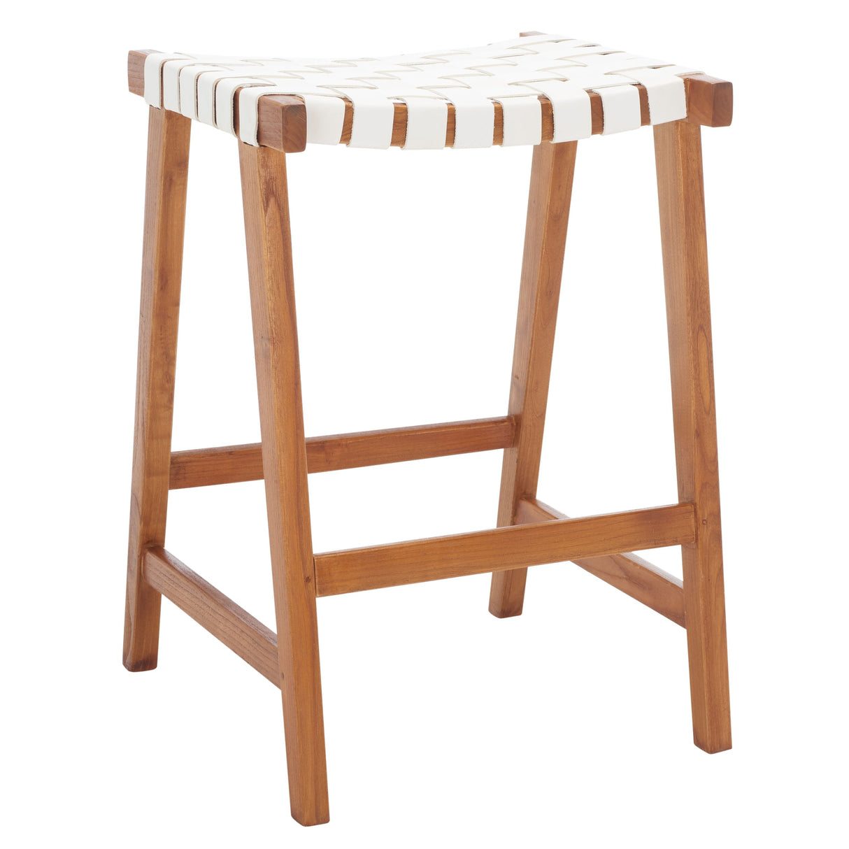 SAFAVIEH Didy 27-inch Woven Leather Rectangle Counter Stool - 19" W x 19" D x 27" H - 19Wx19Dx27H