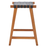 SAFAVIEH Didy 27-inch Woven Leather Rectangle Counter Stool - 19" W x 19" D x 27" H - 19Wx19Dx27H