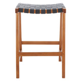 SAFAVIEH Didy 27-inch Woven Leather Rectangle Counter Stool - 19" W x 19" D x 27" H - 19Wx19Dx27H